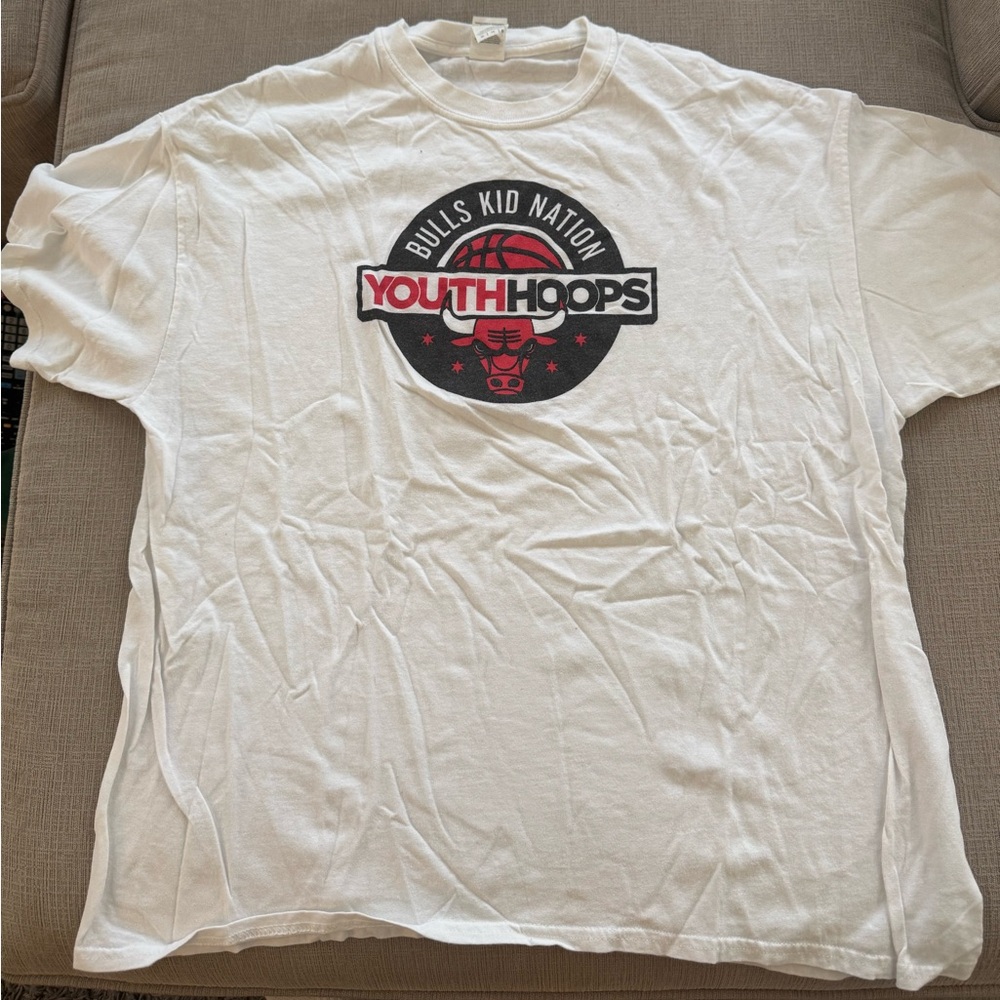 Chicago Bulls Youth Hoops White T-Shirt